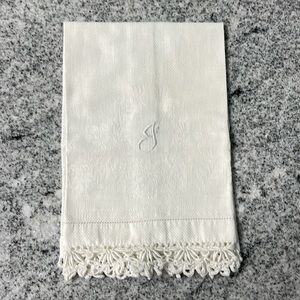 Monogramed ‘J’ White Hand Towel